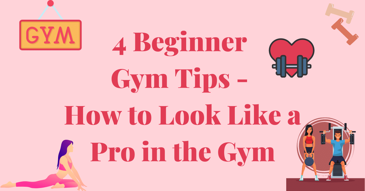 Graphic of people becoming professionals in the gym with these 4 tips to get over gym anxiety