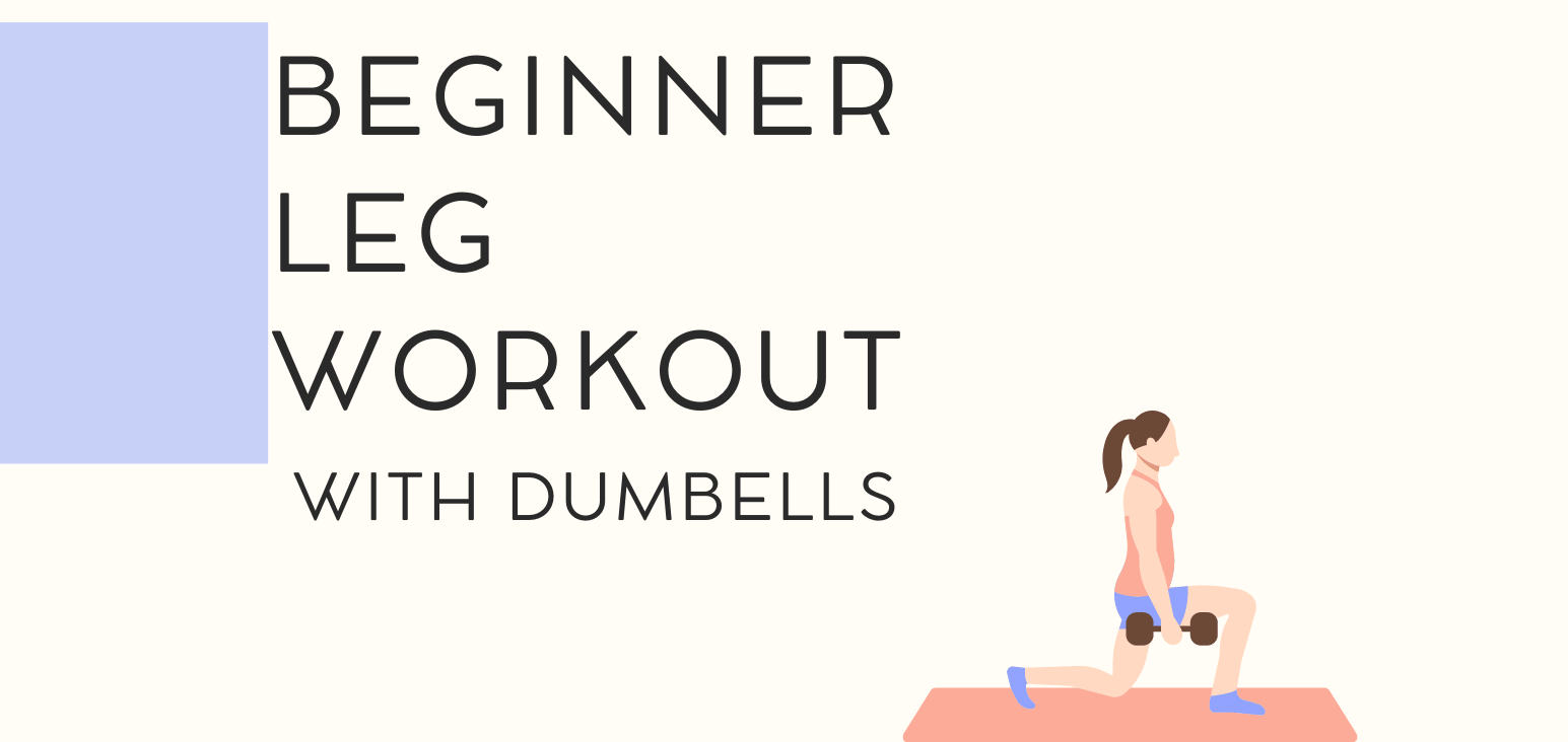 Graphic of a woman lifting dumbbells doing a lunge showing a beginner leg workout