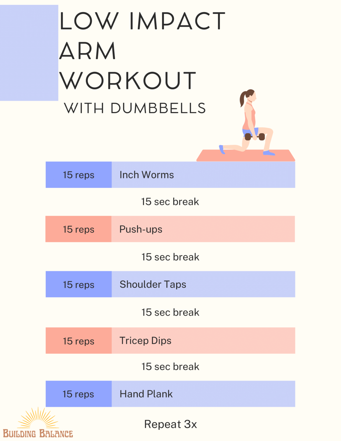 Low Impact Arm Workout with dumbbells - Building Balance