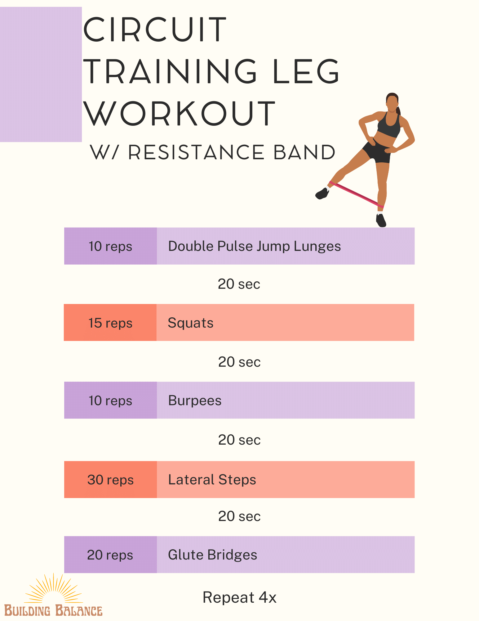 Circuit Training Leg Workout with resistance band